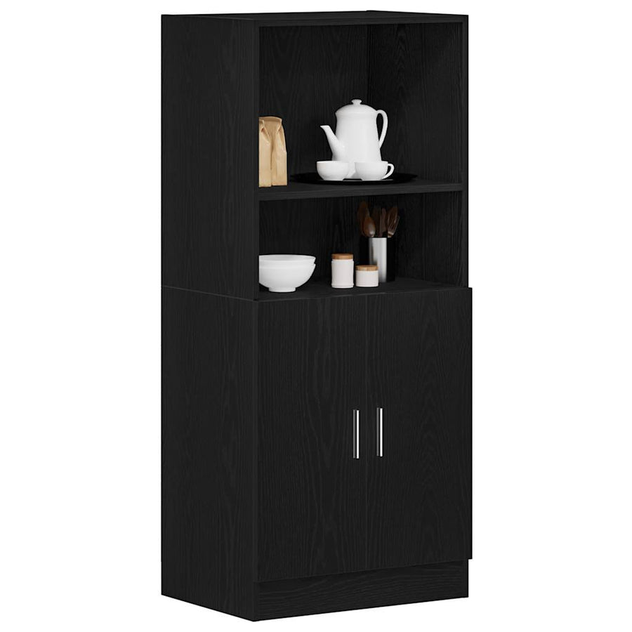 Keukenkast 57x41,5x131,5 cm bewerkt hout zwart