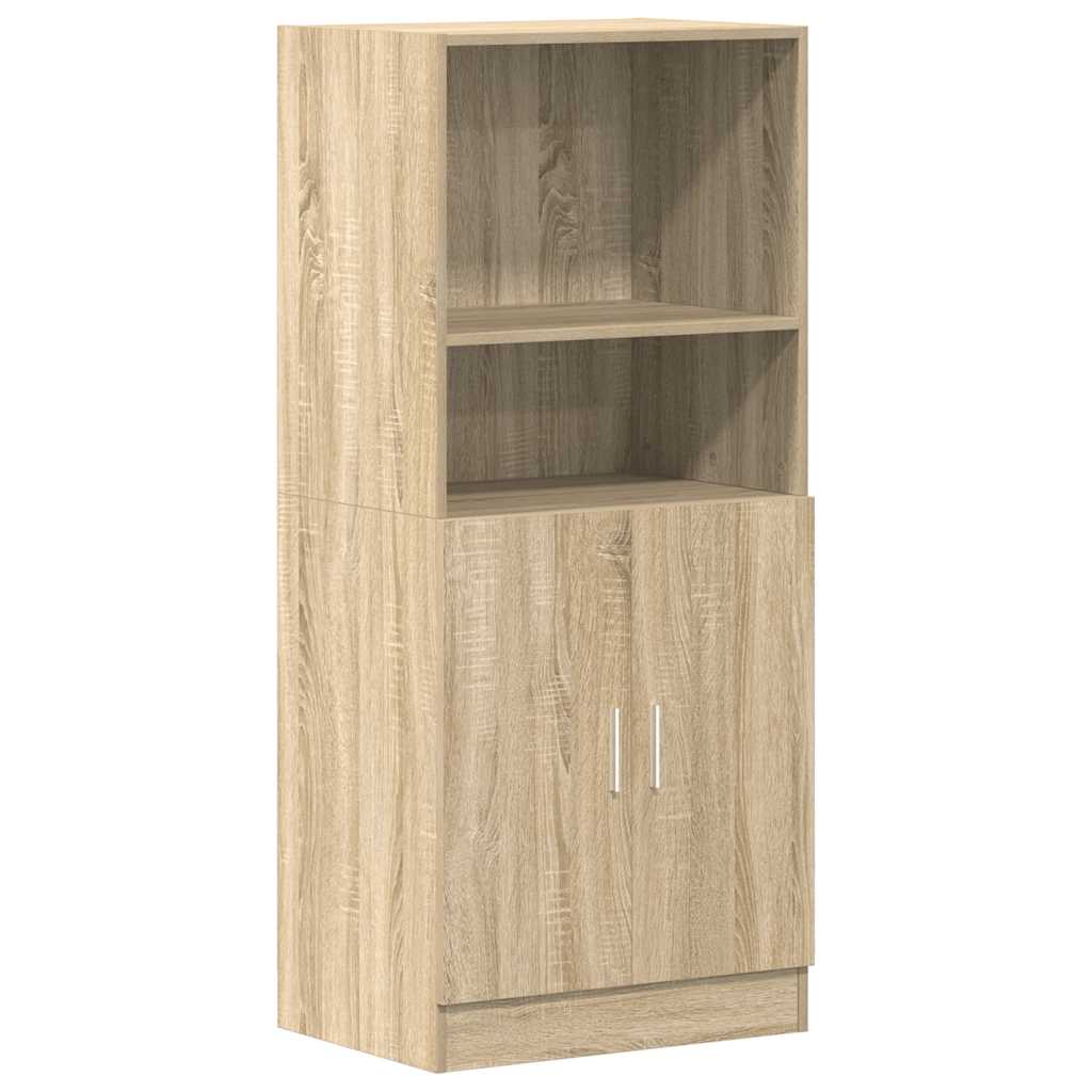 Keukenkast 57x41,5x131,5 cm bewerkt hout sonoma eikenkleurig
