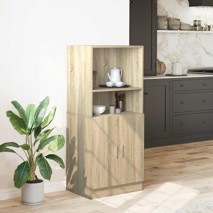 Keukenkast 57x41,5x131,5 cm bewerkt hout sonoma eikenkleurig