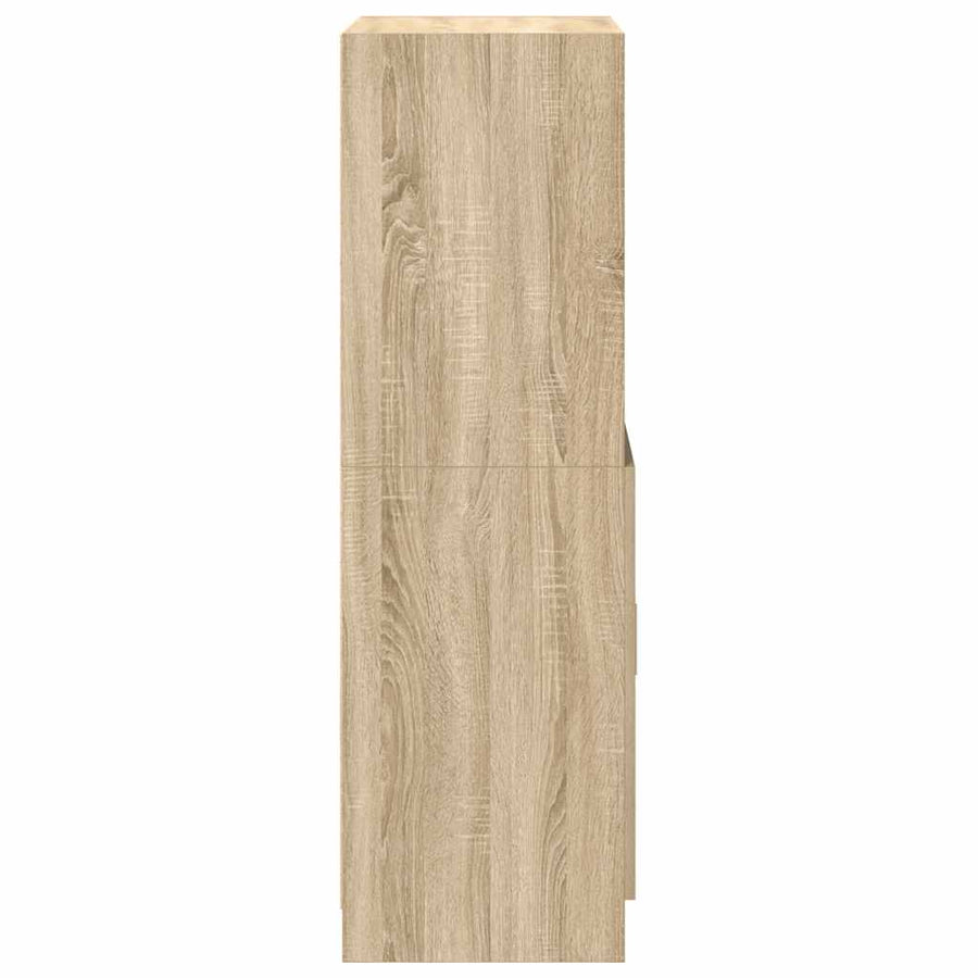 Keukenkast 57x41,5x131,5 cm bewerkt hout sonoma eikenkleurig