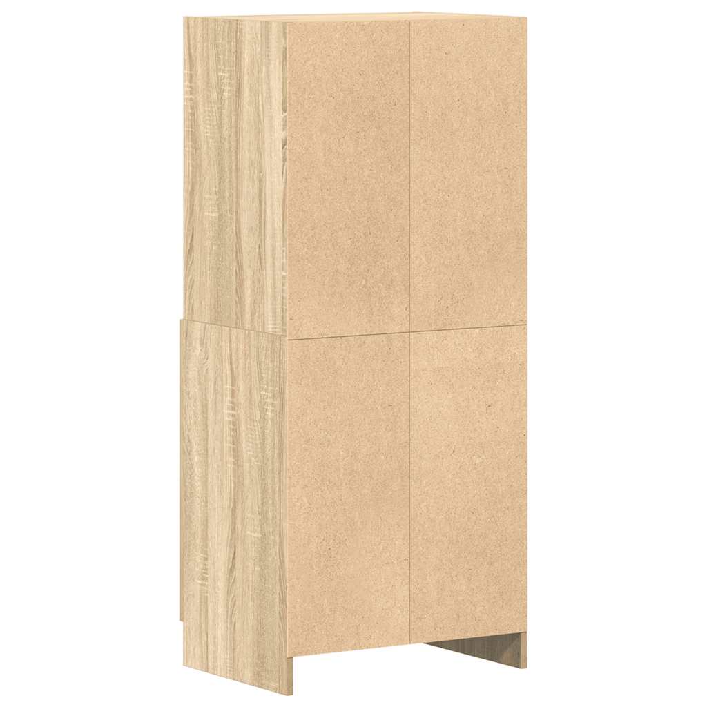 Keukenkast 57x41,5x131,5 cm bewerkt hout sonoma eikenkleurig