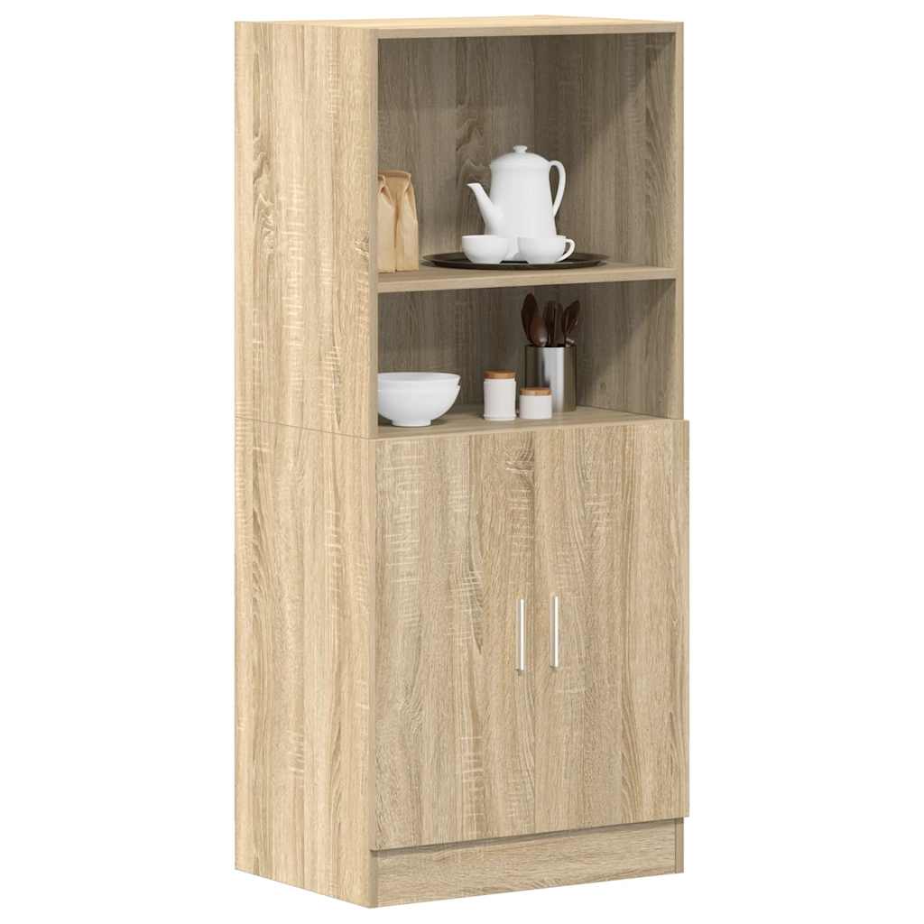 Keukenkast 57x41,5x131,5 cm bewerkt hout sonoma eikenkleurig