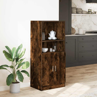Keukenkast 57x41,5x131,5 cm bewerkt hout gerookt eikenkleurig