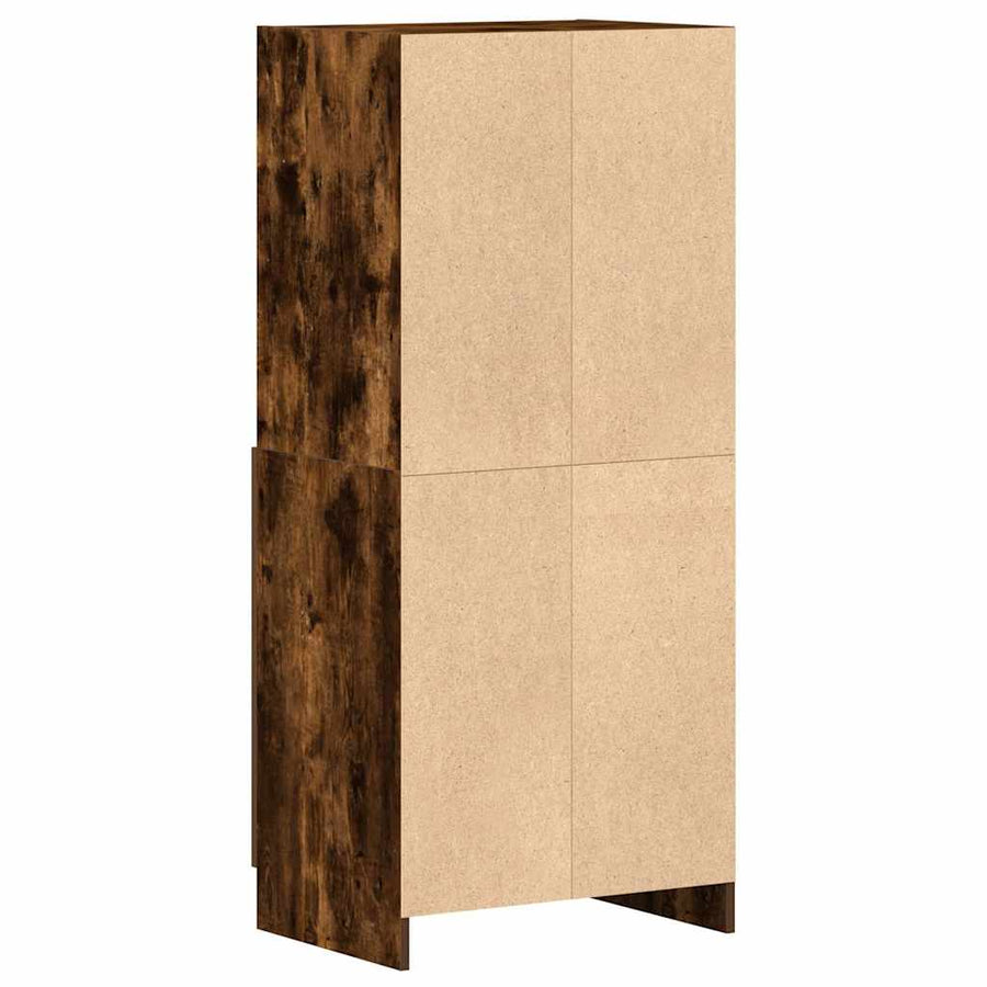 Keukenkast 57x41,5x131,5 cm bewerkt hout gerookt eikenkleurig