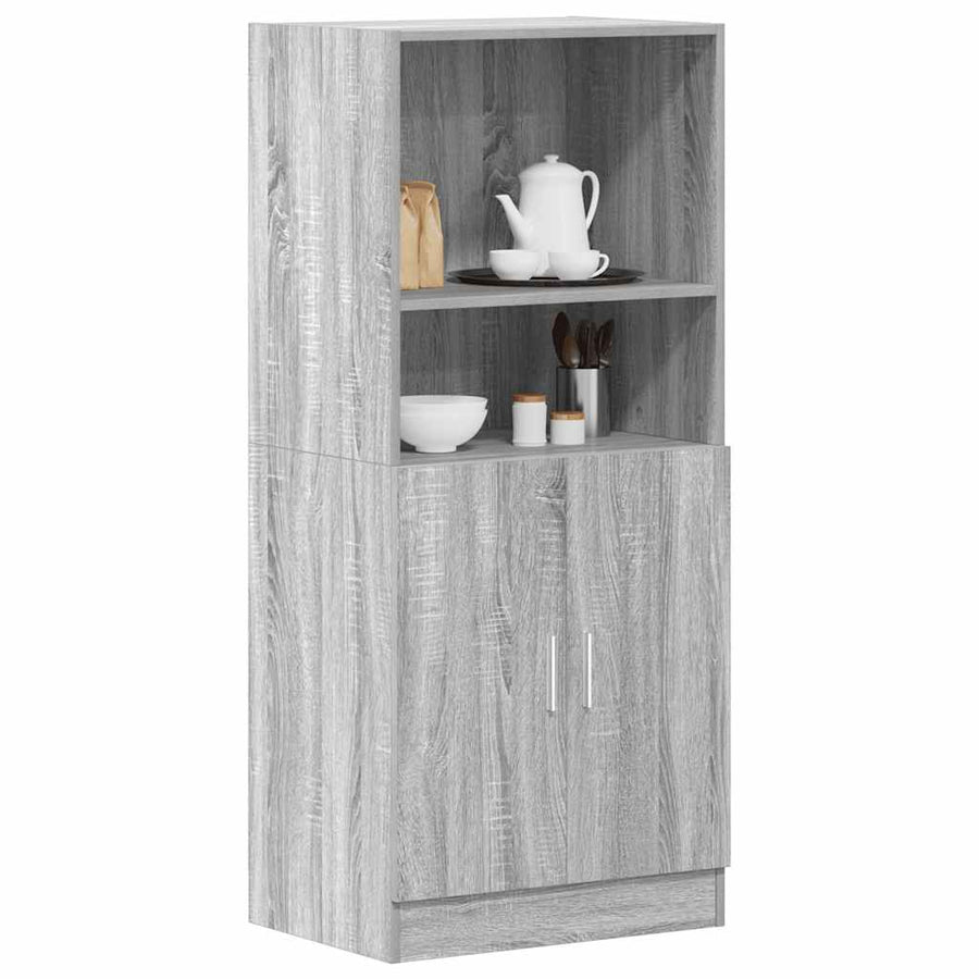 Keukenkast 57x41,5x131,5 cm bewerkt hout grijs sonoma eiken