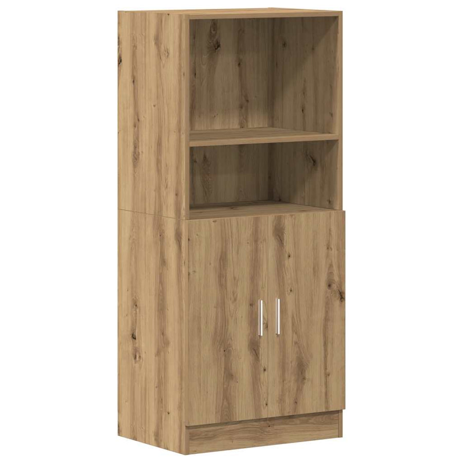 Keukenkast 57x41,5x131,5 cm bewerkt hout artisanaal eiken