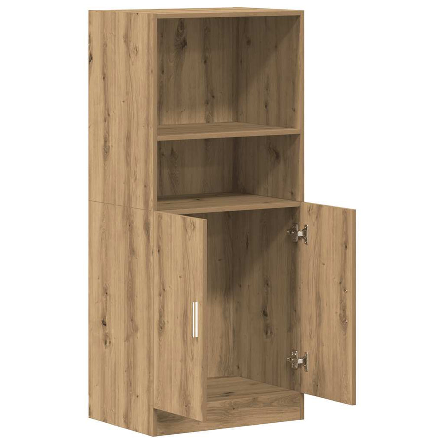 Keukenkast 57x41,5x131,5 cm bewerkt hout artisanaal eiken