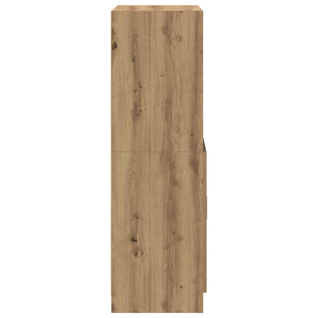 Keukenkast 57x41,5x131,5 cm bewerkt hout artisanaal eiken