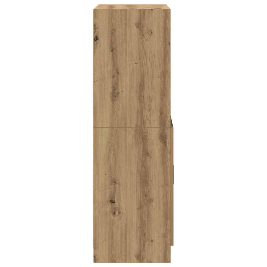 Keukenkast 57x41,5x131,5 cm bewerkt hout artisanaal eiken