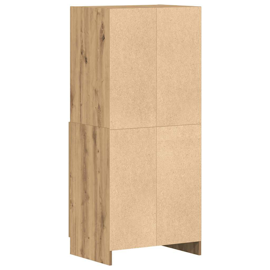 Keukenkast 57x41,5x131,5 cm bewerkt hout artisanaal eiken