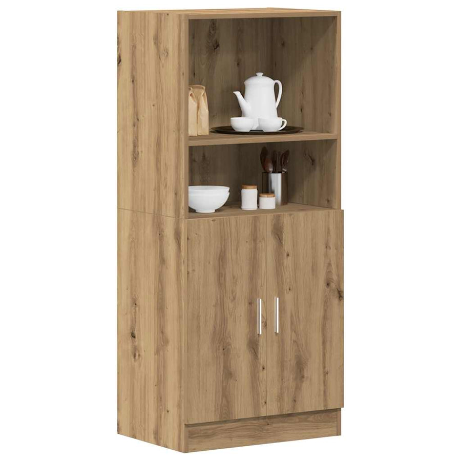 Keukenkast 57x41,5x131,5 cm bewerkt hout artisanaal eiken