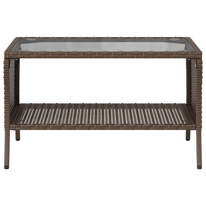 Tuinbank 2-zits met kussens & tafel poly rattan bruin