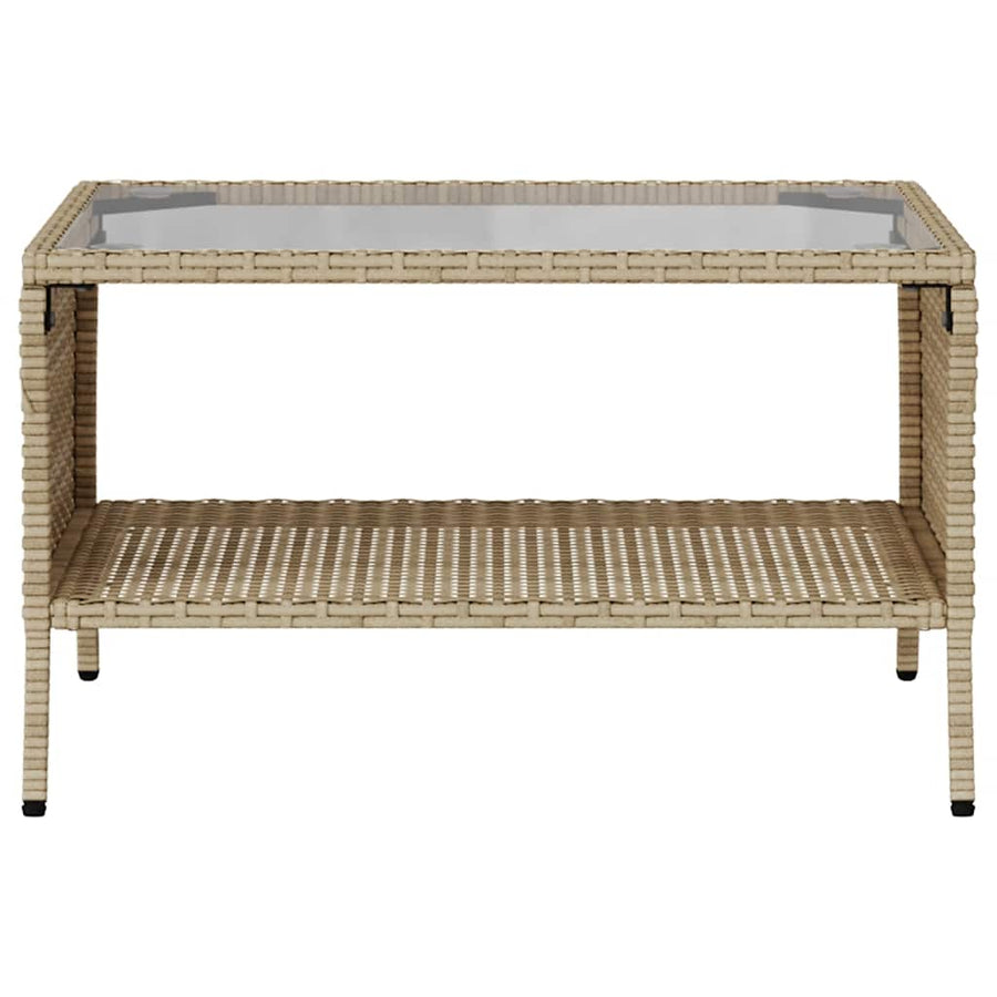 Tuinbank 2-zits met kussens & tafel poly rattan beige