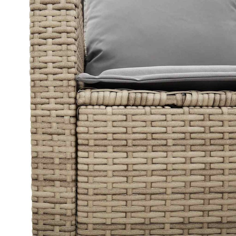 Tuinbank 2-zits met kussens & tafel poly rattan beige