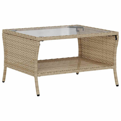 Tuinbank 2-zits met kussens & tafel poly rattan beige