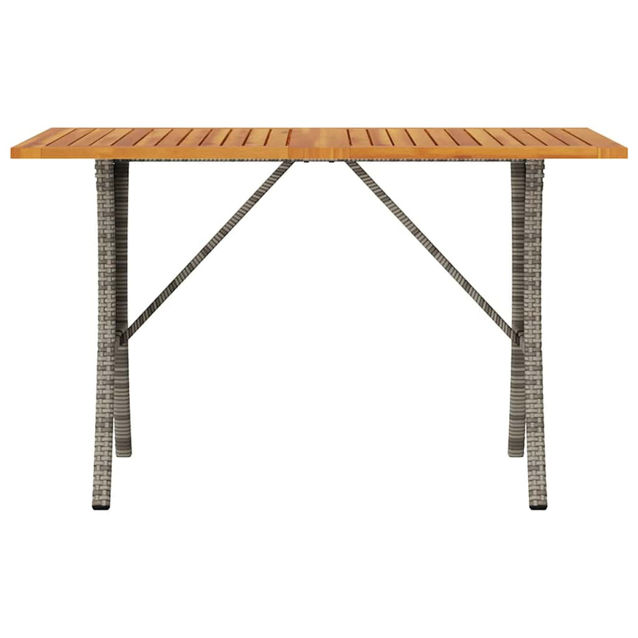 Tuinbank 3-zits met kussens & tafel poly rattan grijs