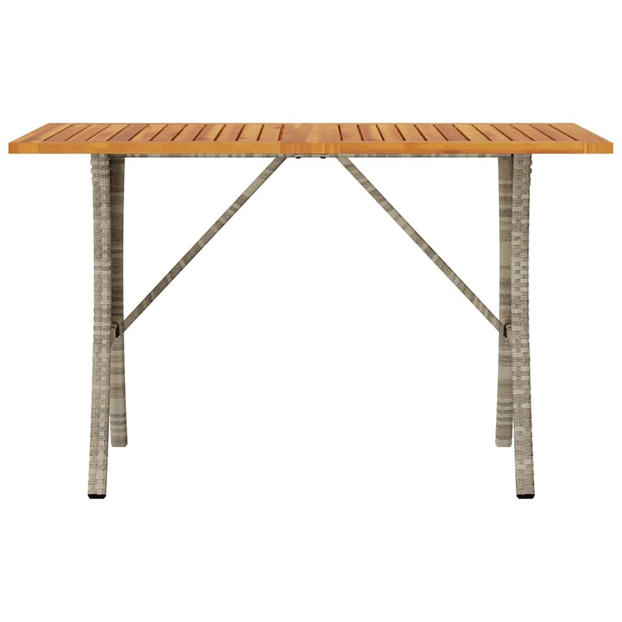 Tuinbank 3-zits met kussens & tafel poly rattan lichtgrijs