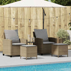 Tuinbankset polyrotan 4-delig beige met kussens