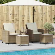 Tuinbankset polyrotan 4-delig beige