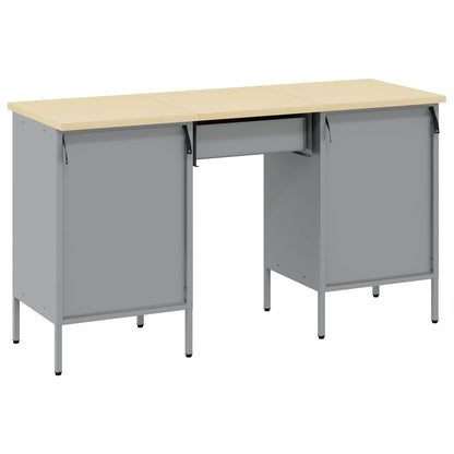 Werk kast met lade 3 pcs Zwart Engineered hout en staal