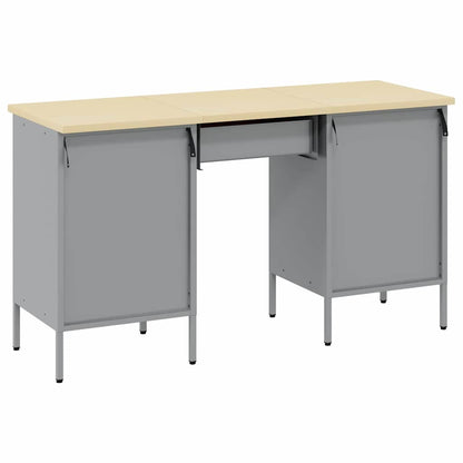 Werk kast met lade 3 pcs Zwart Engineered hout en staal