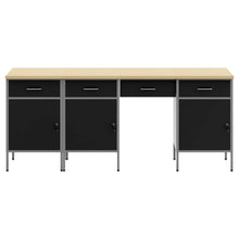 Werk kast met lade 4 pcs Zwart Engineered hout en staal