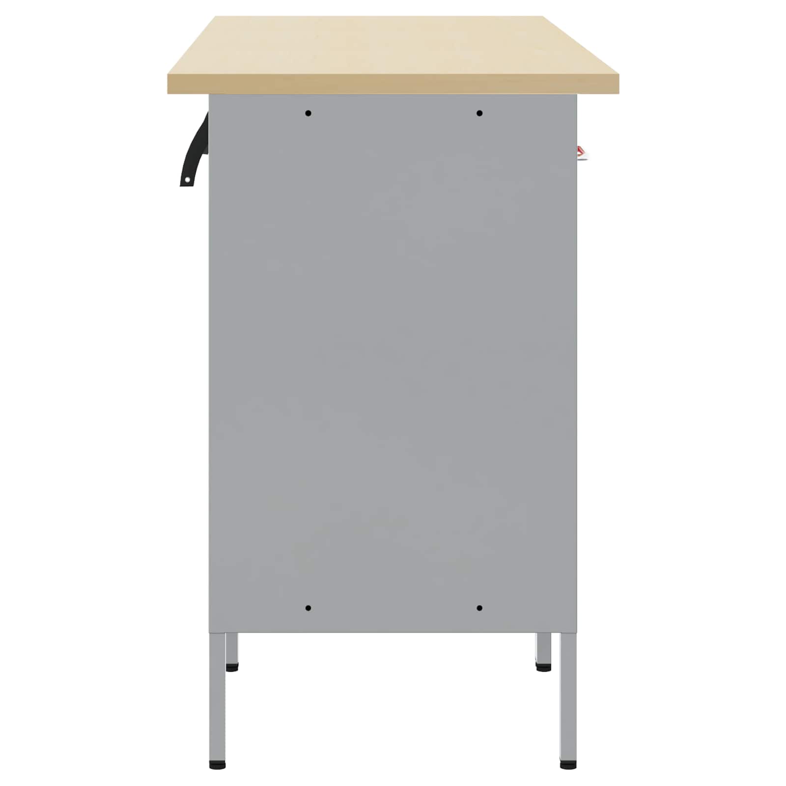 Werk kast met lade 4 pcs Zwart Engineered hout en staal