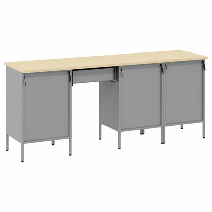 Werk kast met lade 4 pcs Zwart Engineered hout en staal