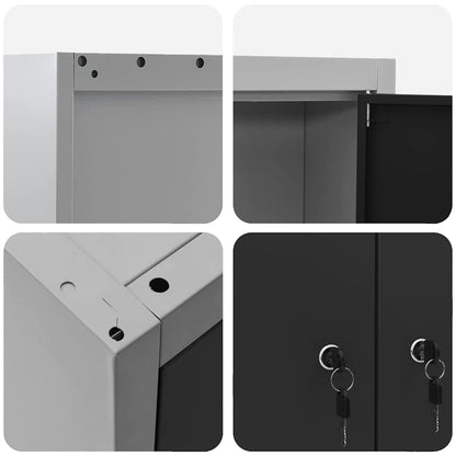 Gereedschapskast set met plank 3 pcs Zwart Gepoedercoat staal