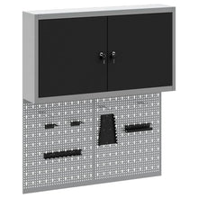 Gereedschapskast set met plank 3 pcs Zwart Gepoedercoat staal