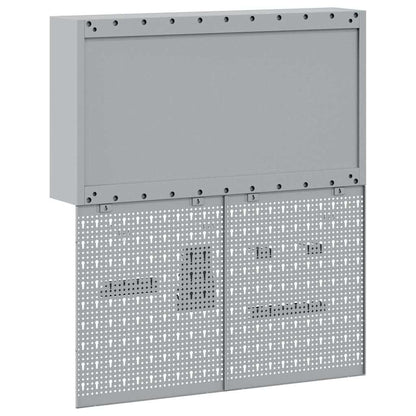 Gereedschapskast set met plank 3 pcs Zwart Gepoedercoat staal