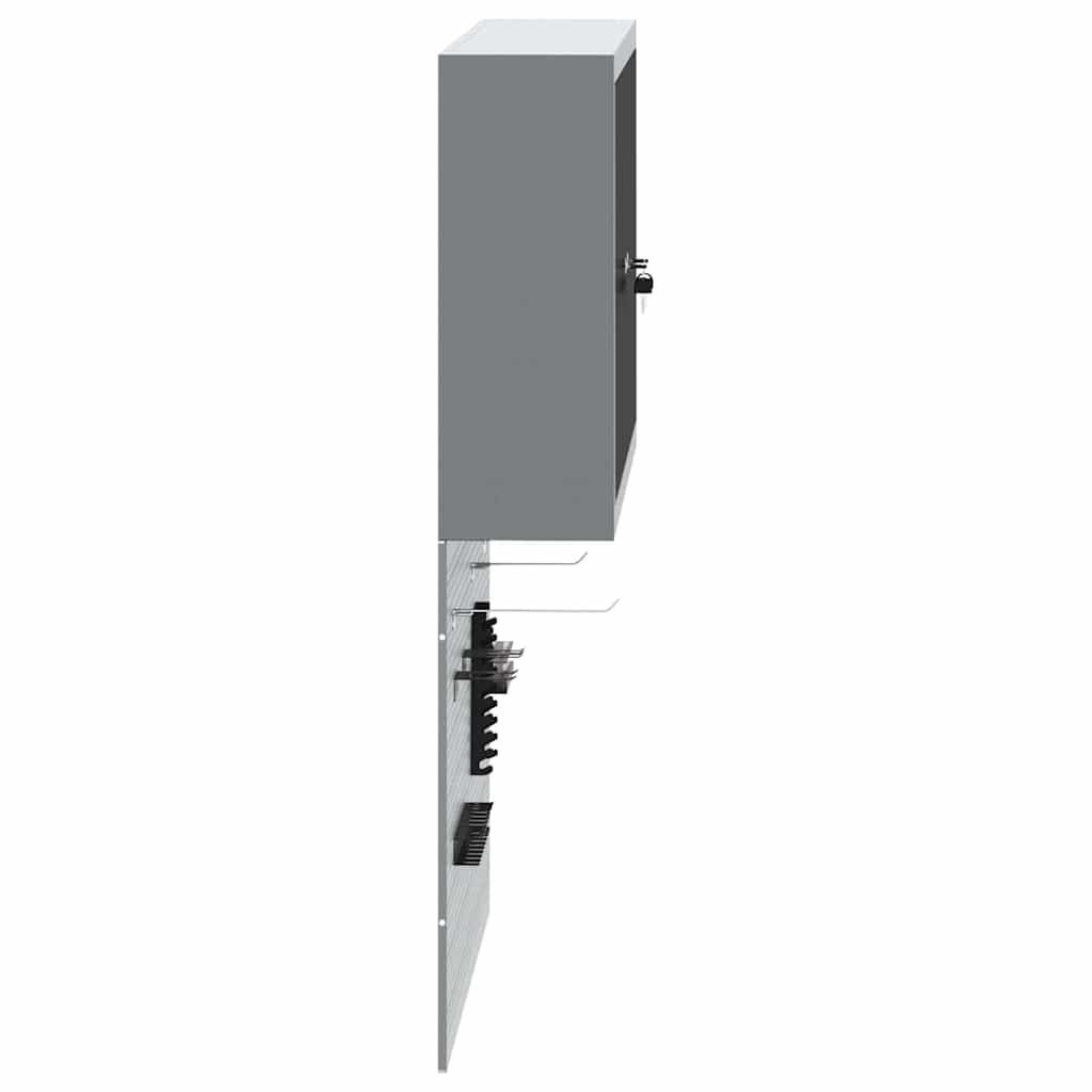Gereedschapskast set met plank 3 pcs Zwart Gepoedercoat staal