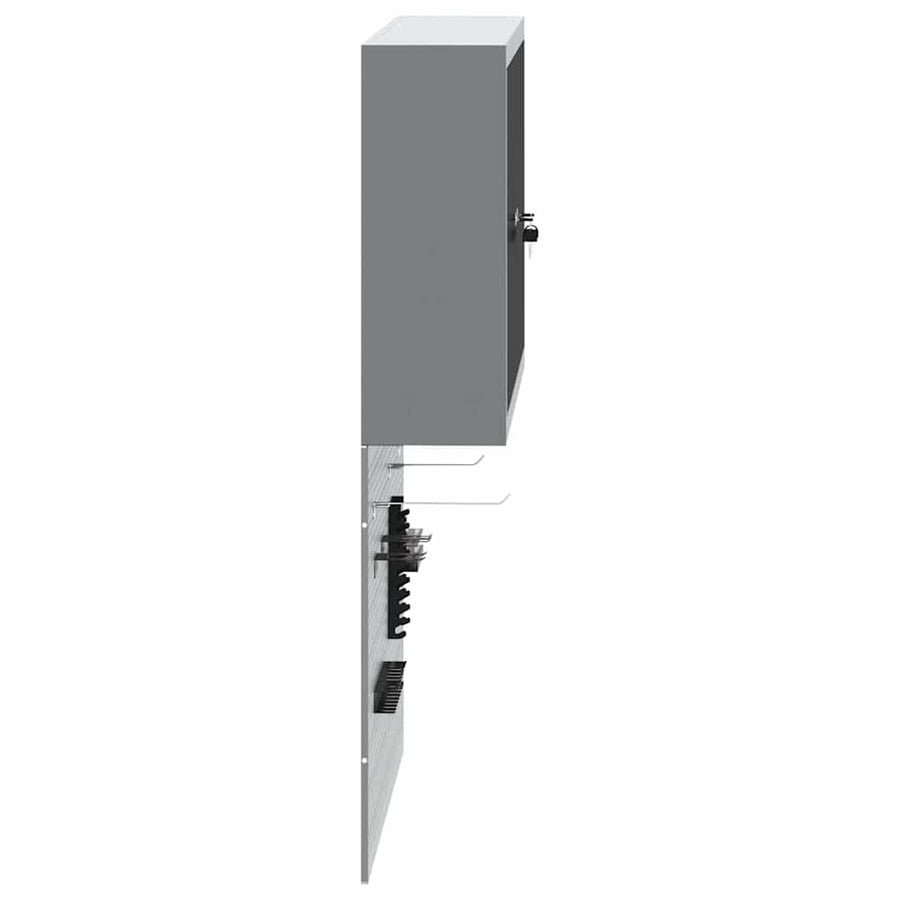 Gereedschapskast set met plank 3 pcs Zwart Gepoedercoat staal