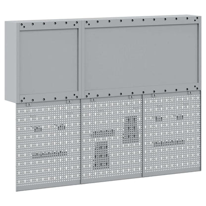 Gereedschapskast set met plank 5 pcs Rood Gepoedercoat staal