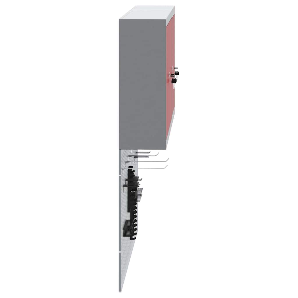 Gereedschapskast set met plank 5 pcs Rood Gepoedercoat staal