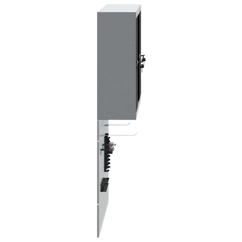 Gereedschapskast set met plank 3 pcs Zwart Gepoedercoat staal