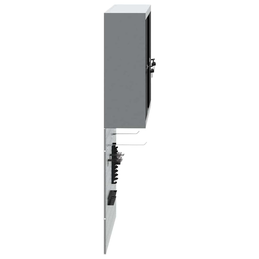 Gereedschapskast set met plank 3 pcs Zwart Gepoedercoat staal
