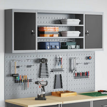 Gereedschapskast set met plank 4 pcs Zwart Gepoedercoat staal