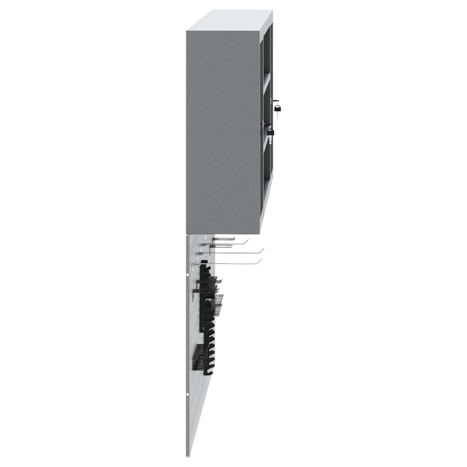 Gereedschapskast set met plank 4 pcs Zwart Gepoedercoat staal
