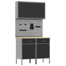 Werk kast met lade 5 pcs Zwart Engineered hout en staal