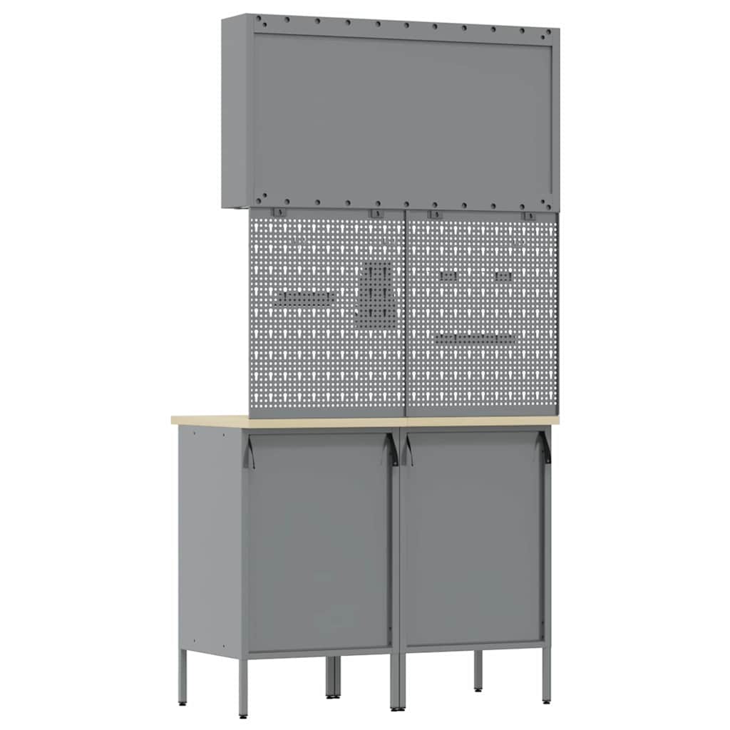 Werk kast met lade met slot 5 pcs Rood Engineered hout en staal