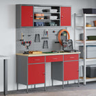 Gereedschapskasten 7-delig rood grijs 200x55x200 cm