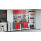 Werkkast met lade 150x55x200 cm engineered hout zwart
