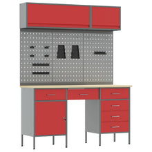 Werk kast met lade 8 pcs Zwart Engineered hout en staal