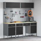 Werkkast set 200x55x200 cm zwart met lades en sloten
