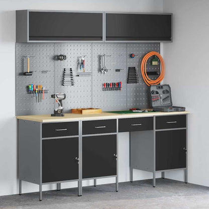 Werkkast set met lade met opslag met slot 10 pcs Zwart