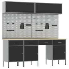 Werkkast set met lade met opslag met slot 10 pcs Zwart