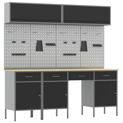 Werkkast set met lade met opslag met slot 10 pcs Zwart