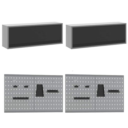 Werkkast set met lade met opslag met slot 10 pcs Zwart
