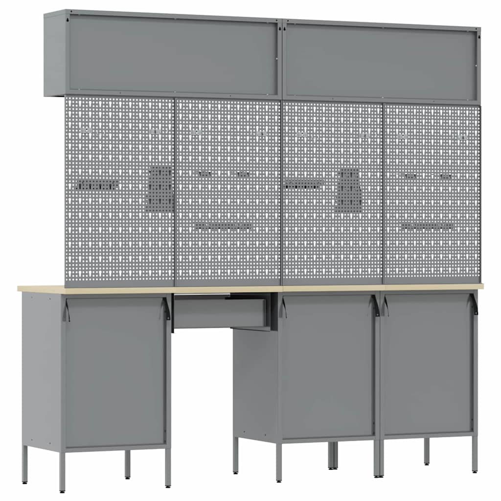Werkkast set met lade met opslag met slot 10 pcs Zwart